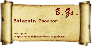 Balazsin Zsombor névjegykártya