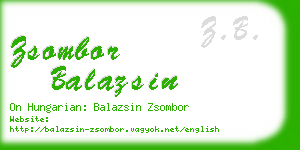 zsombor balazsin business card